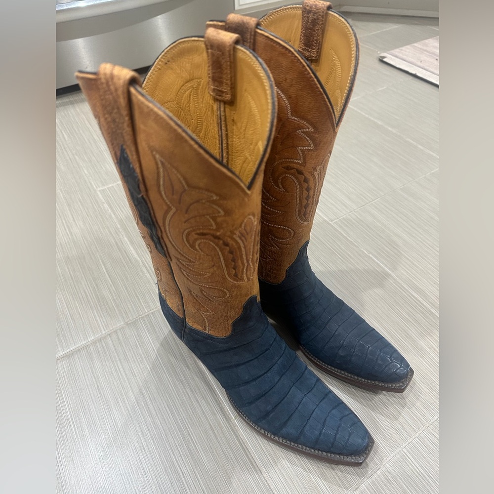Lucchese Handmade Classics Women's Sueded Caiman boots.
